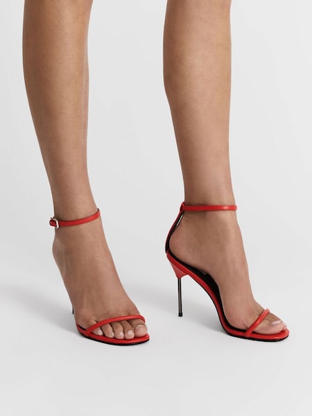 Strappy Pin Heel Sandals in Orange (U49183) | $285