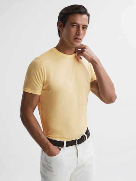 Cotton Crew Neck T-Shirt in Lemon (U56516) | €21