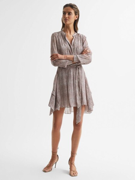Metallic Thread Long Sleeve Flippy Dress in Pink (U65535) | $395