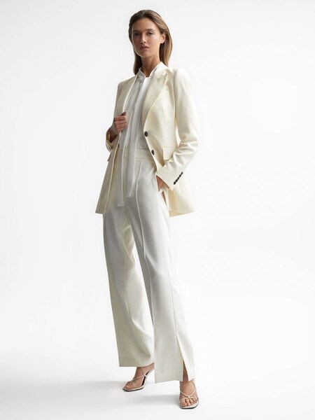 白色单排扣西装外套 (U70223) | HK$1,880