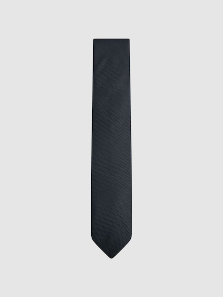 Textured Silk Blend Tie in Navy (U74290) | €29