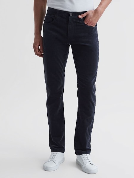 Paige High Stretch Slim Fit Corduroy Jeans in Deep Anchor (U77104) | HK$2,030