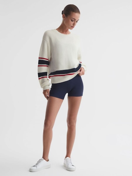 The Upside Knitted Crew Neck Jumper in White (U78323) | $285
