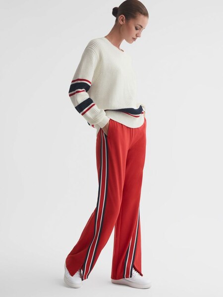 The Upside Striped Elasticated Trousers in Red (U78332) | $350