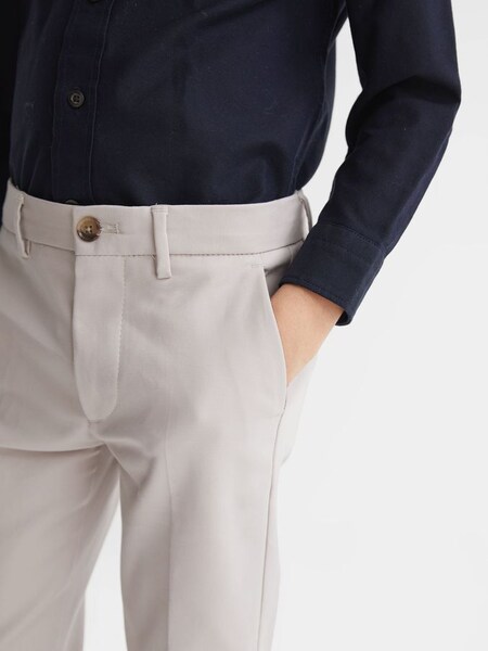 Pantalon chino slim Senior grège (U79588) | 55 €