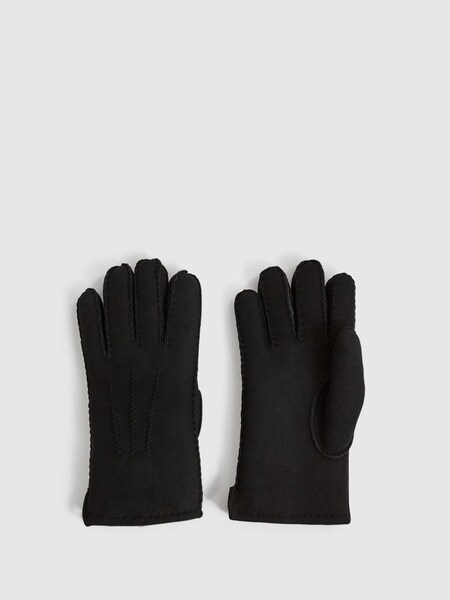 Shearling Gloves in Black (U87558) | CHF 61