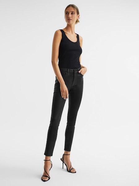 PAIGE skinny jeans in zwart met coating (U90769) | € 370
