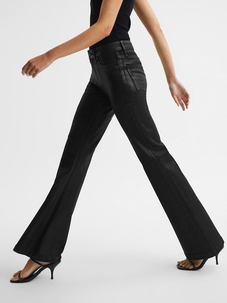 Paige Flared Coated Jeans in Black (U90771) | $345
