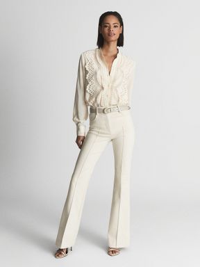 Reiss Karina Embroidered Front Blouse