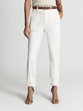 Reiss Erin Cotton Tapered Slim Trousers