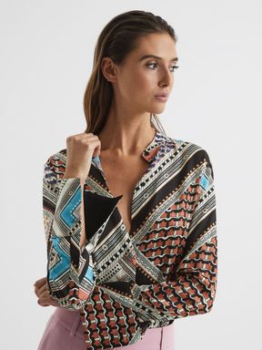 Reiss Everly Scarf Print Blouse