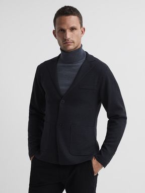 Reiss Holt Single Breasted Knitted Blazer