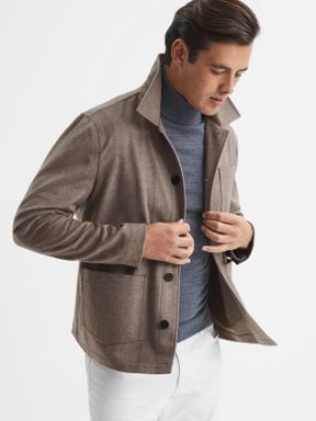 Reiss Connaught Cashmere Flannel Overshirt