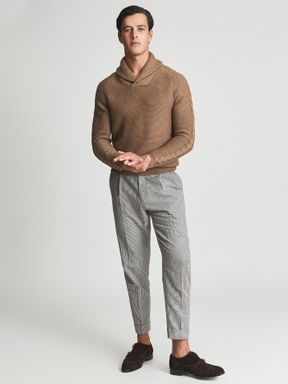Reiss Derry Shawl Collar Cable Knit Jumper