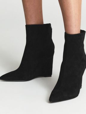 Reiss Ashton Suede Wedge Boots