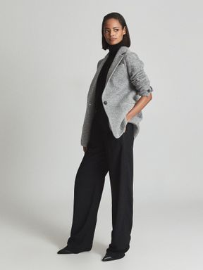 Reiss Evan Single-breasted Knitted Blazer