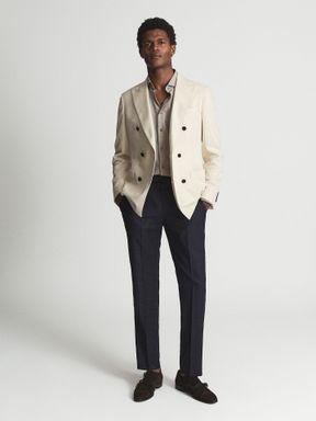 Reiss Debate Double Breasted Brushed Jersey Blazer