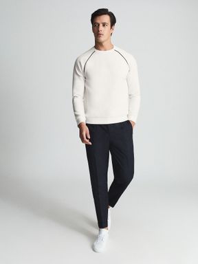 Reiss Monty Contrast Piping Jersey Top