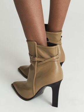 Reiss Ada Leather Ankle Boots