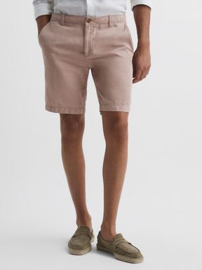 Reiss Ezra Cotton Linen Blend Shorts
