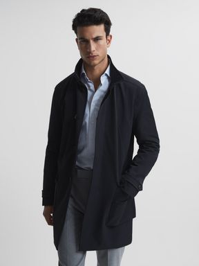 Reiss Player Funnel Neck Dual Close Quilted Jacket