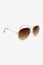 Rose Gold Classic Aviator Style Sunglasses