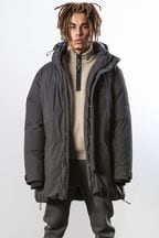 Religion Black Medium Weight Padded Parka with Two Way Zip Closure