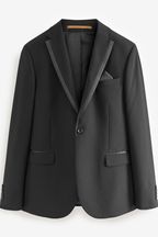 Black Skinny Fit Tuxedo Suit Jacket