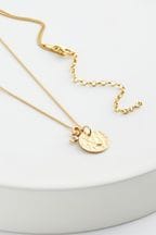 Gold Plated Sterling Silver Hammered Disc Necklace