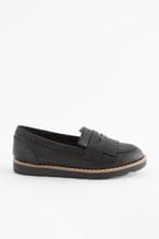 Black Standard Fit (F) School Tassel Loafers