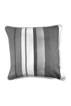 Fusion Grey & White Vertical Whitworth Stripes Lined Eyelet Curtains OR Cushions 