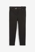 Black Senior Belted Skinny Stretch School Trousers (9-18yrs)