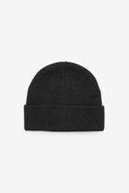 Black Flat Knit Beanie Hat (3mths-16yrs)