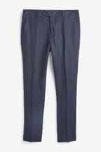 Navy Blue Slim Signature Nova Fides Italian Linen Suit Trousers