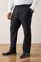 Black Regular Fit Tuxedo Suit Trousers with Tape Detail