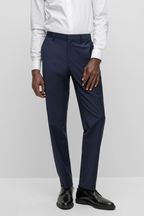 BOSS Blue Leon Wool Mix Suit Trousers