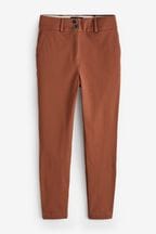 Rust Brown Tailored Skinny Trousers