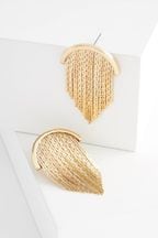 Gold Tone Sleek Drop Earrings