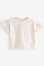 Ecru White Frill Short Sleeve T-Shirt (3mths-7yrs)