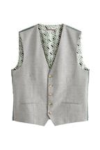 Grey Textured Suit Waistcoat