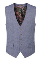 Skopes Jude Blue Tweed Suit Waistcoat