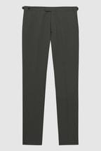 Reiss Forest Green Bold Slim Fit Wool Trousers