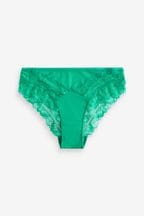 Green Extra High Leg Floral Lace Extra High Leg Knickers