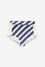 Navy Blue/White Stripe High Waist Bikini Bottoms