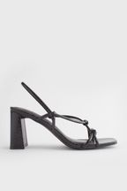 Black Forever Comfort® Knotted Block Heel Sandals