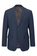 Skopes Fallon Navy Blue Tailored Fit Wool Blend Suit Jacket