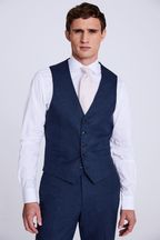 MOSS Tailored Fit Blue Flannel Waistcoat
