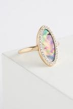Gold Tone Abalone Sparke Ring