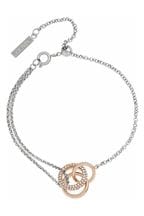 Olivia Burton Ladies Silver/Orange Tone Jewellery Classics Crystal Interlink Bracelet