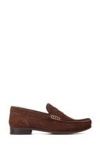 Base London® Brown Cassio Suede Slip-On Loafers